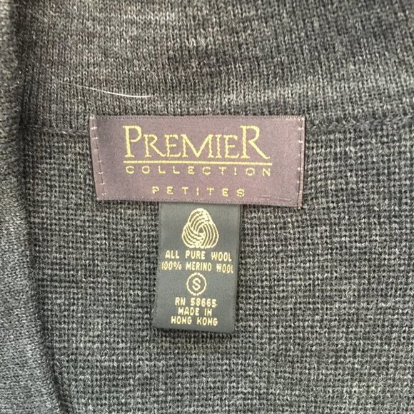 Premier Collection Petites Wool Gray Cardigan - Picture 7 of 8
